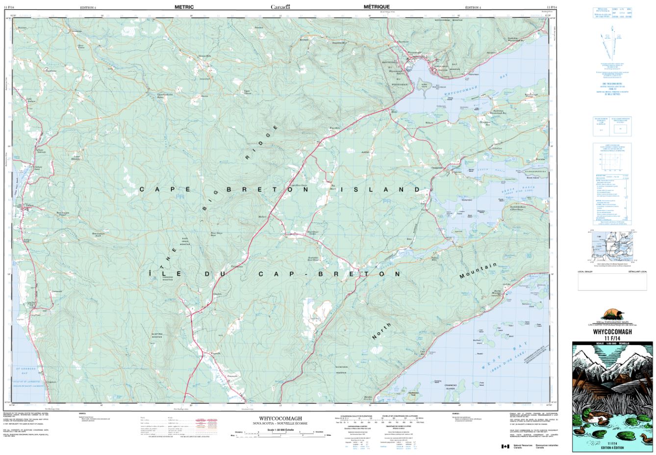 11F/14 Whycocomagh Topographic Map Nova Scotia Tyvek