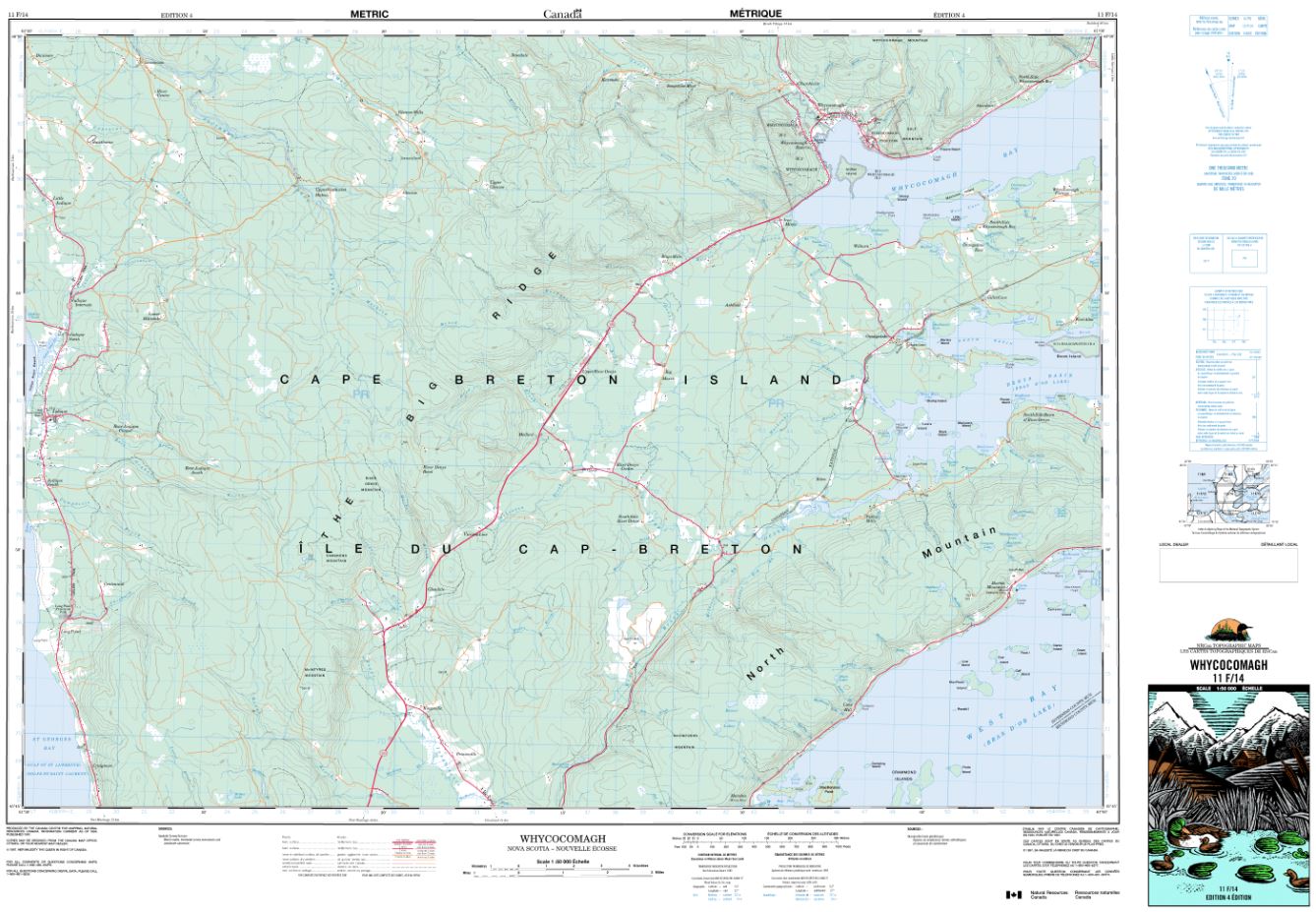11F/14 Whycocomagh Topographic Map Nova Scotia