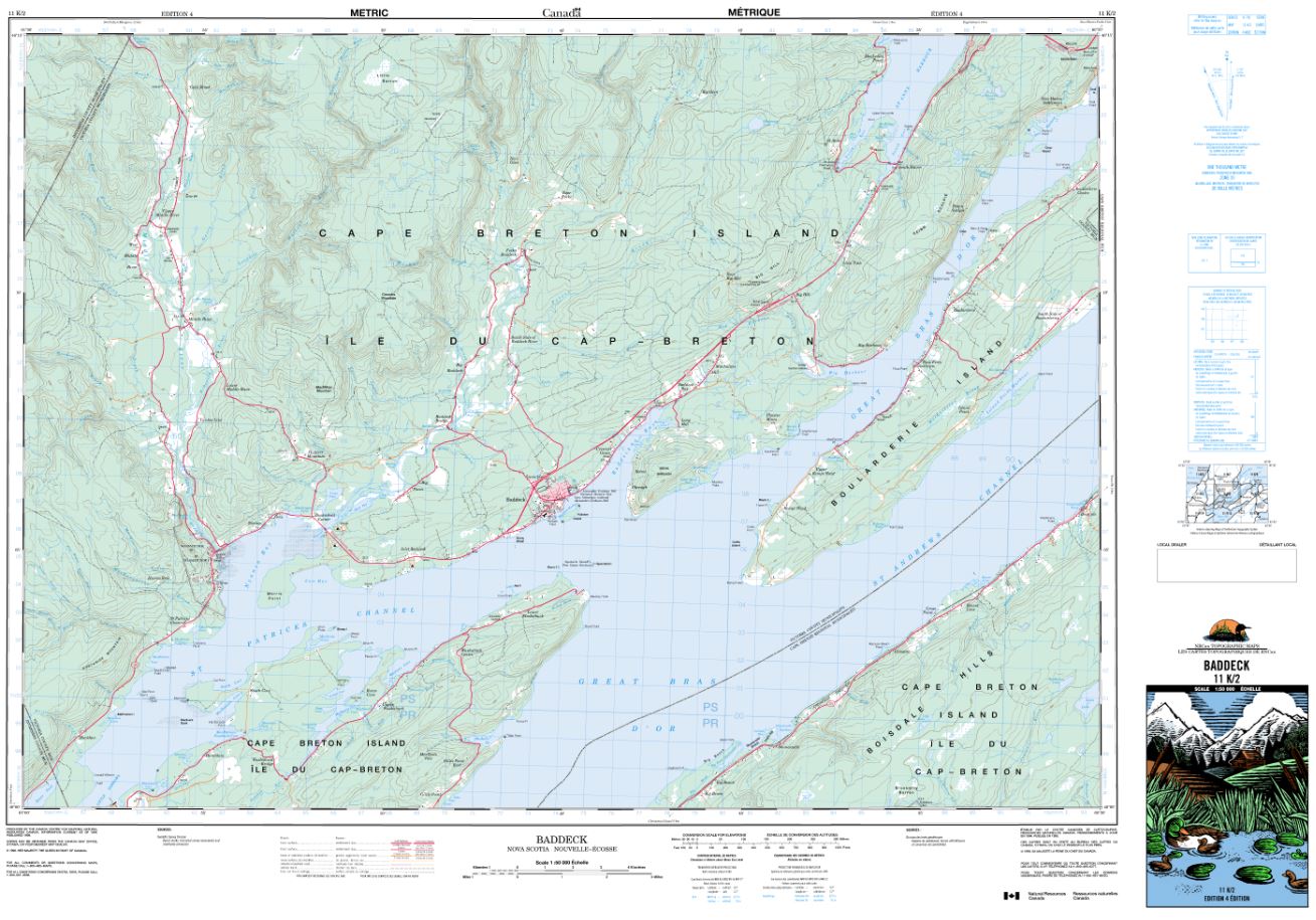11K/02 Baddeck Topographic Map Nova Scotia