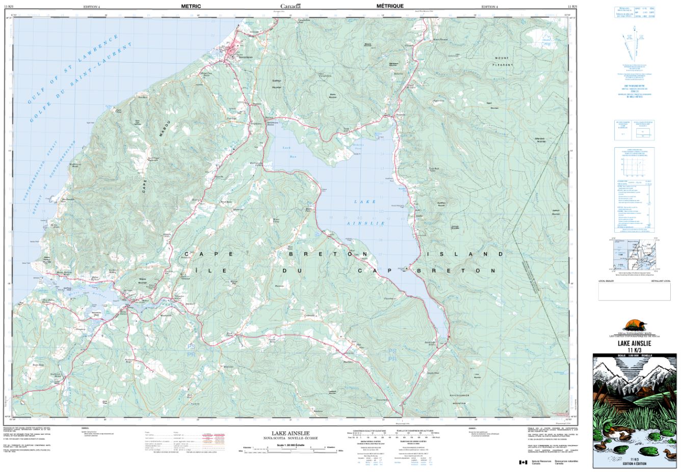 11K/03 Lake Ainslie Topographic Map Nova Scotia