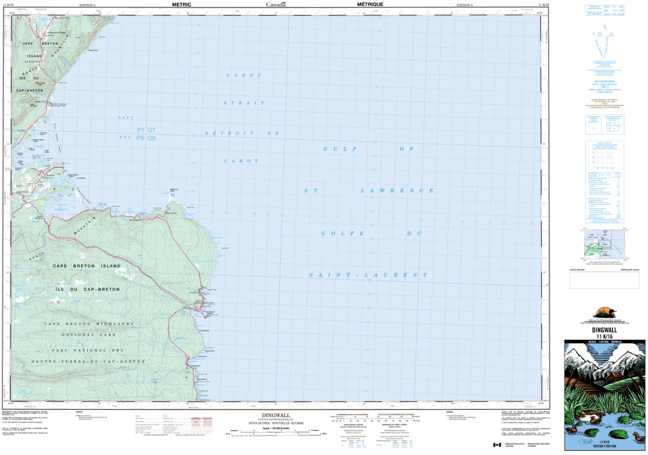11K/16 Dingwall Topographic Map Nova Scotia Tyvek