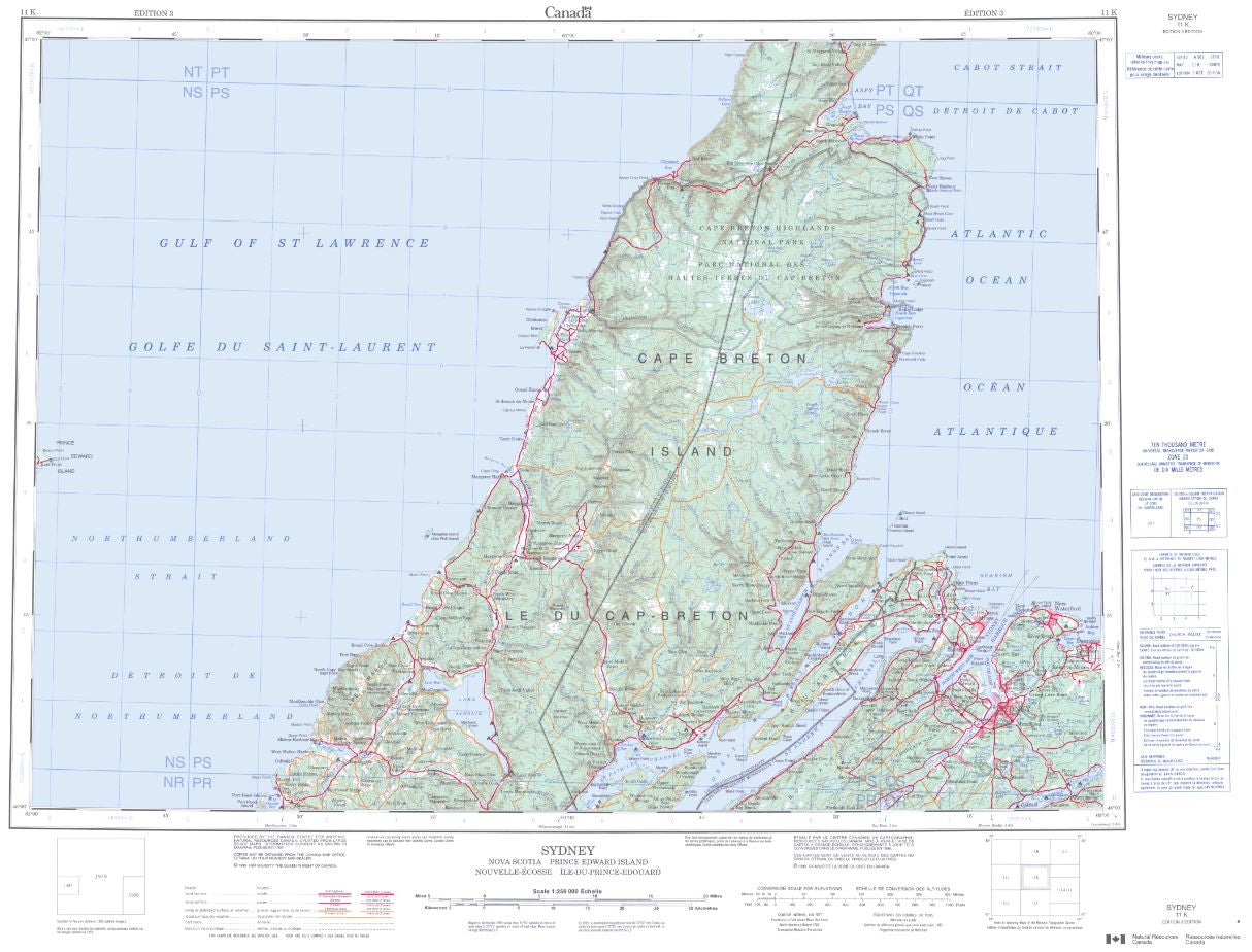 11K Sydney Topographic Map Nova Scotia