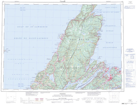 11K Sydney Topographic Map Nova Scotia