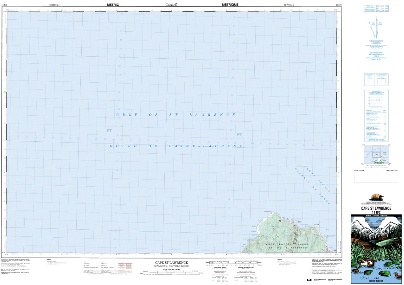 11N/02 Cape St Lawrence Topographic Map Nova Scotia