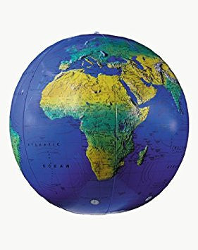 Inflatable 12" Dark Blue Topographical Globe