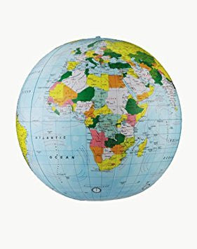 Inflatable 16" Light Blue Political Globe