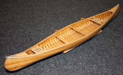Small Wooden Canoe. L/ W/ D 37"x 9"x 4"