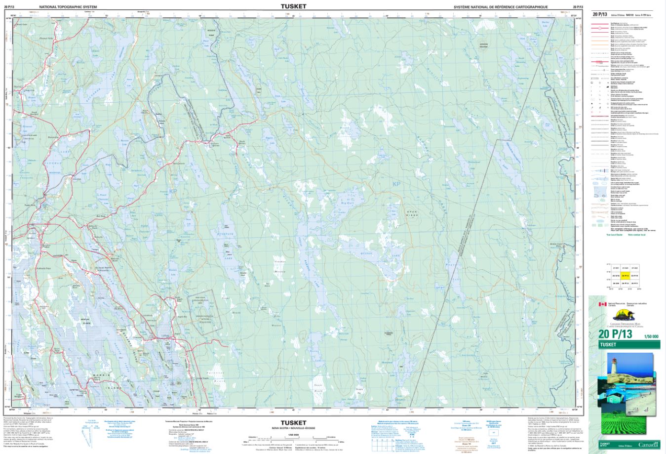 20P/13 Tusket Topographic Map Nova Scotia