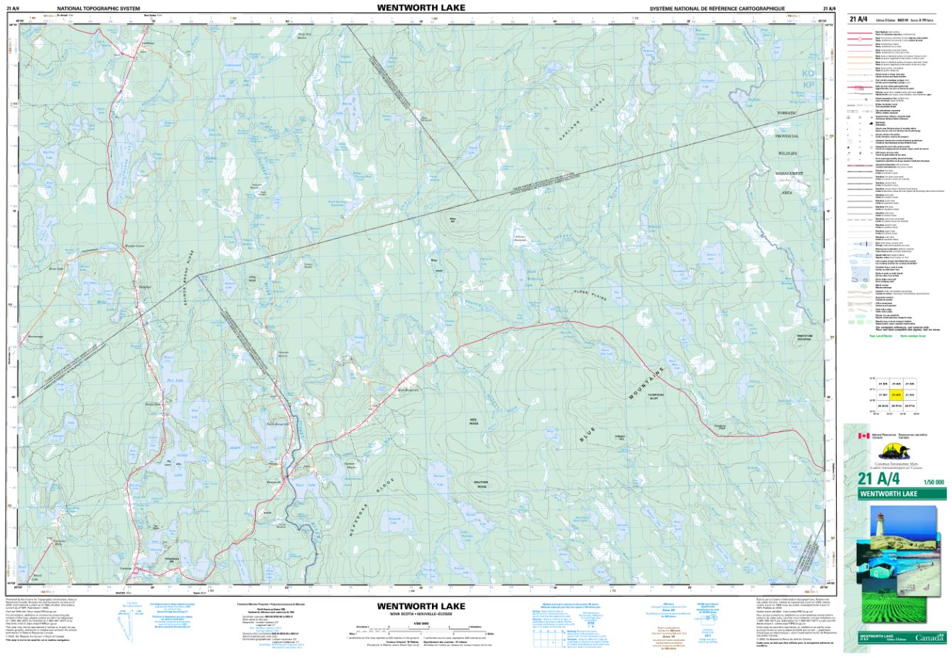 21A/04 Wentworth Lake Topographic Map Nova Scotia