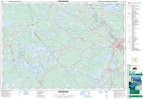 21A/07 Bridgewater Topographic Map Nova Scotia