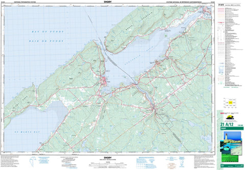 21A/12 Digby Topographic Map Nova Scotia