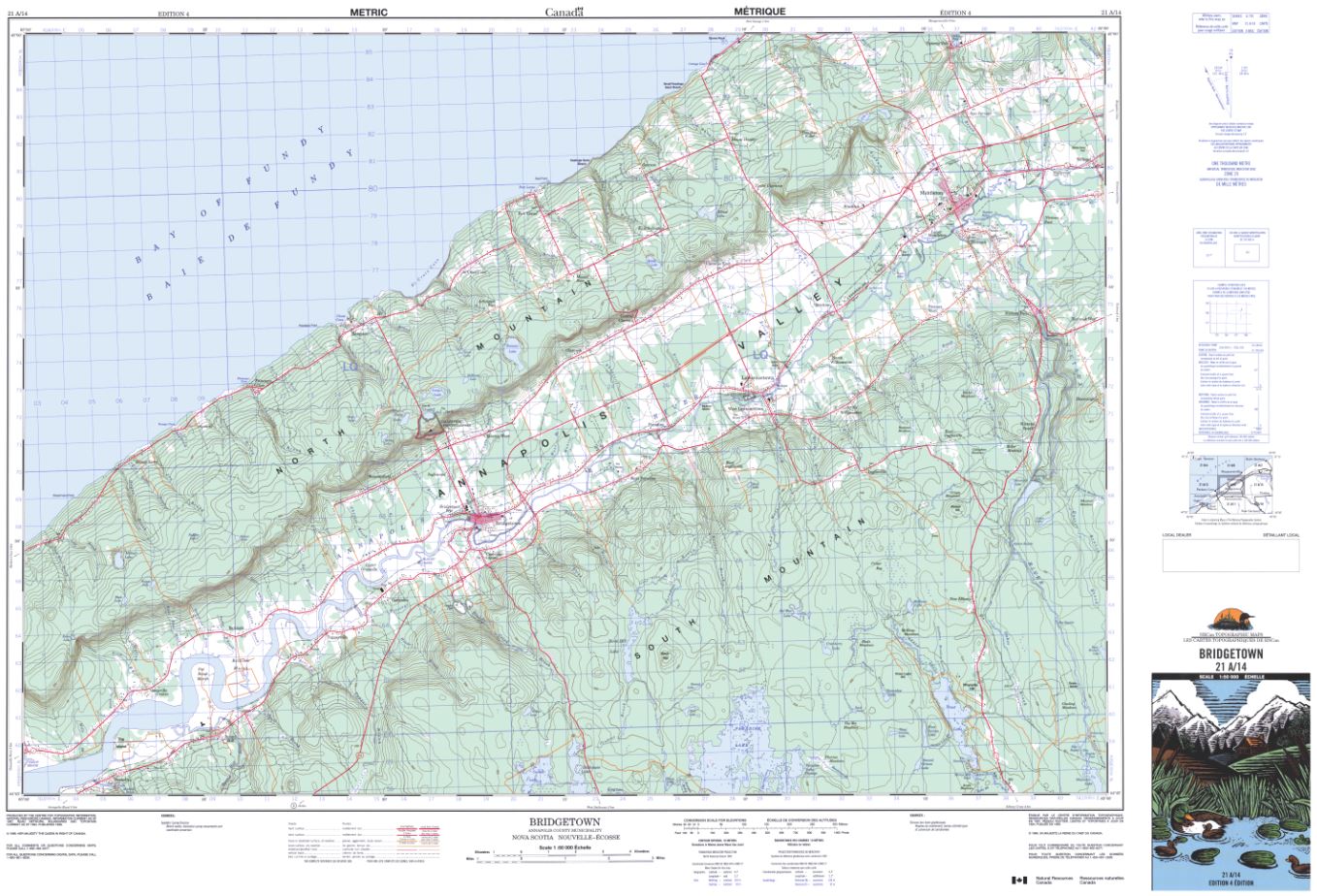 21A/14 Bridgetown Topographic Map Nova Scotia Tyvek