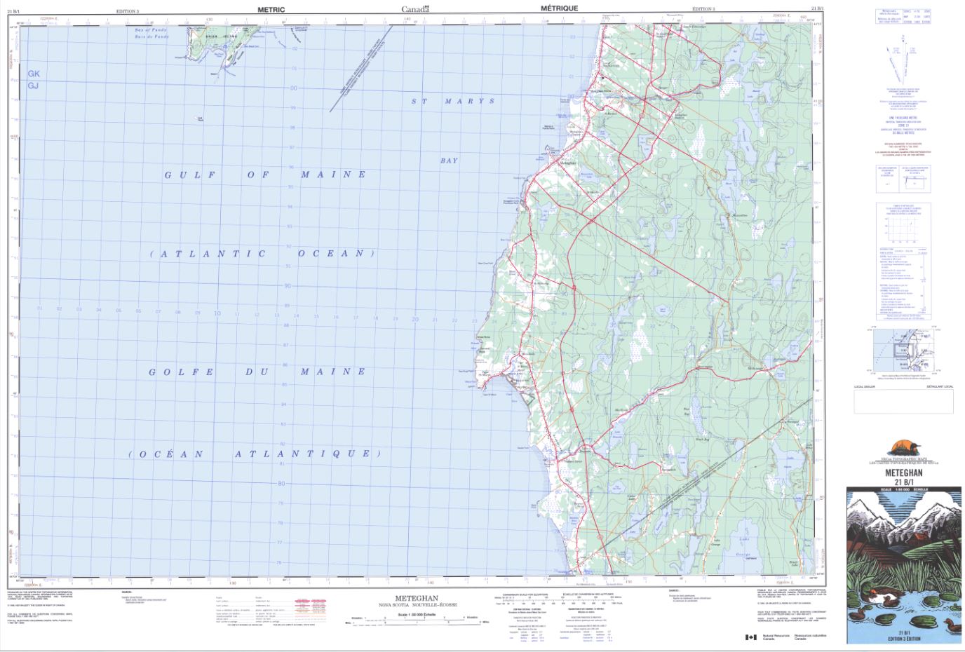 21B/01 Meteghan Topographic Map Nova Scotia