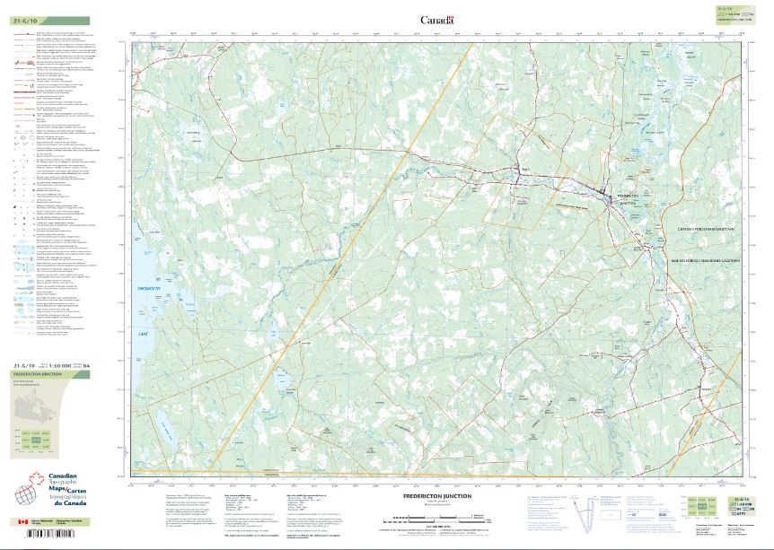 21G/10 Fredericton Junction Topographic Maps New Brunswick