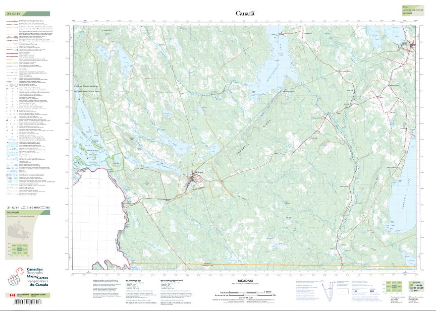 21G/11 McAdam Topographic Maps New Brunswick