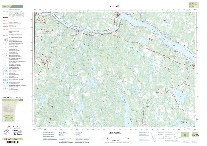 21G/14 Canterbury Topographic Maps New Brunswick