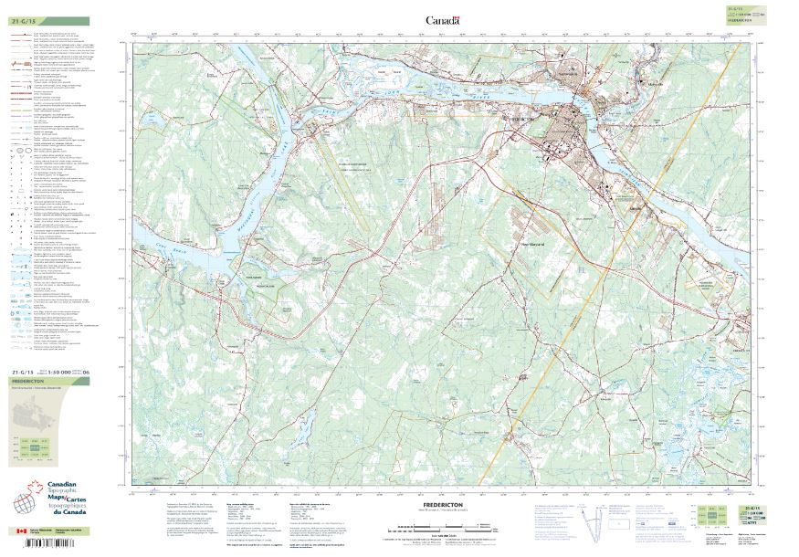 21G/15 Fredericton Topographic Maps New Brunswick