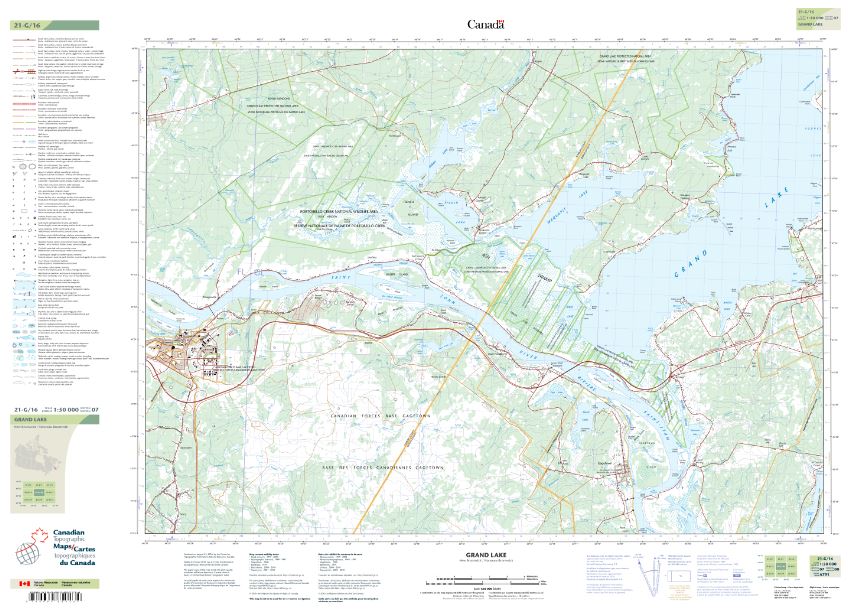 21G/16 Grand Lake Topographic Maps New Brunswick