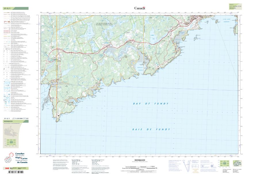 21G/01 Musquash Topographic Maps New Brunswick