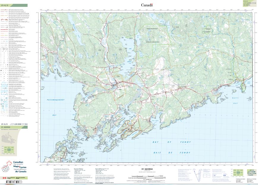 21G/02 St. George Topographic Maps New Brunswick