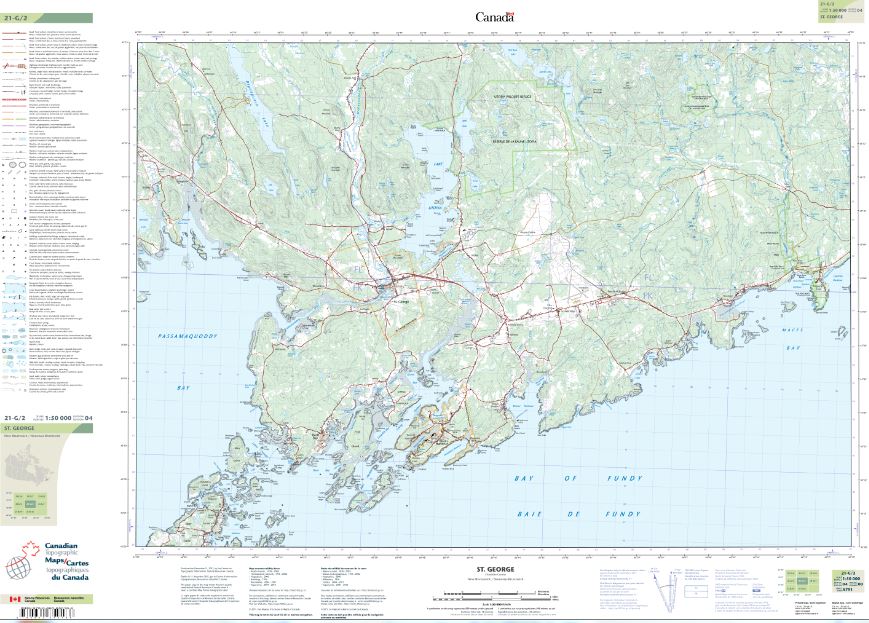 21G/02 St. George Topographic Maps New Brunswick