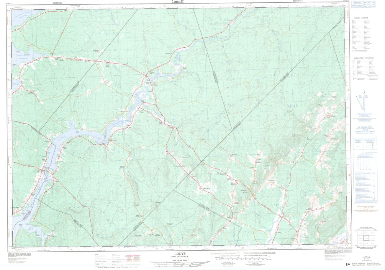 21H/13 Topographic Maps Codys New Brunswick
