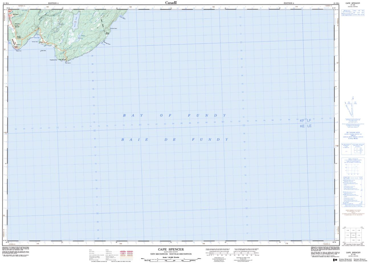 21H/04 Topographic Maps Cape Spencer New Brunswick