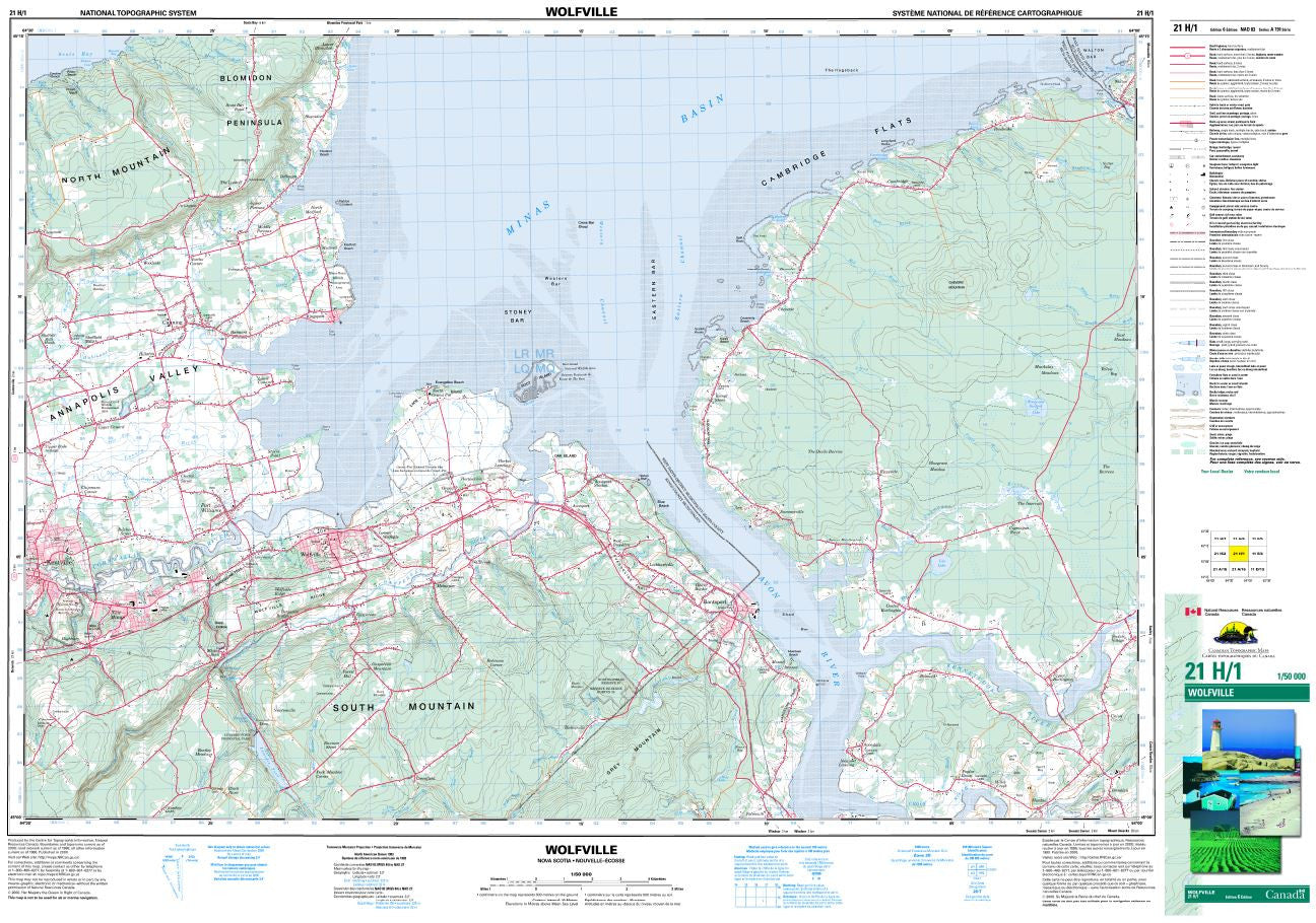 21H/01 Wolfville Topographic Map Nova Scotia