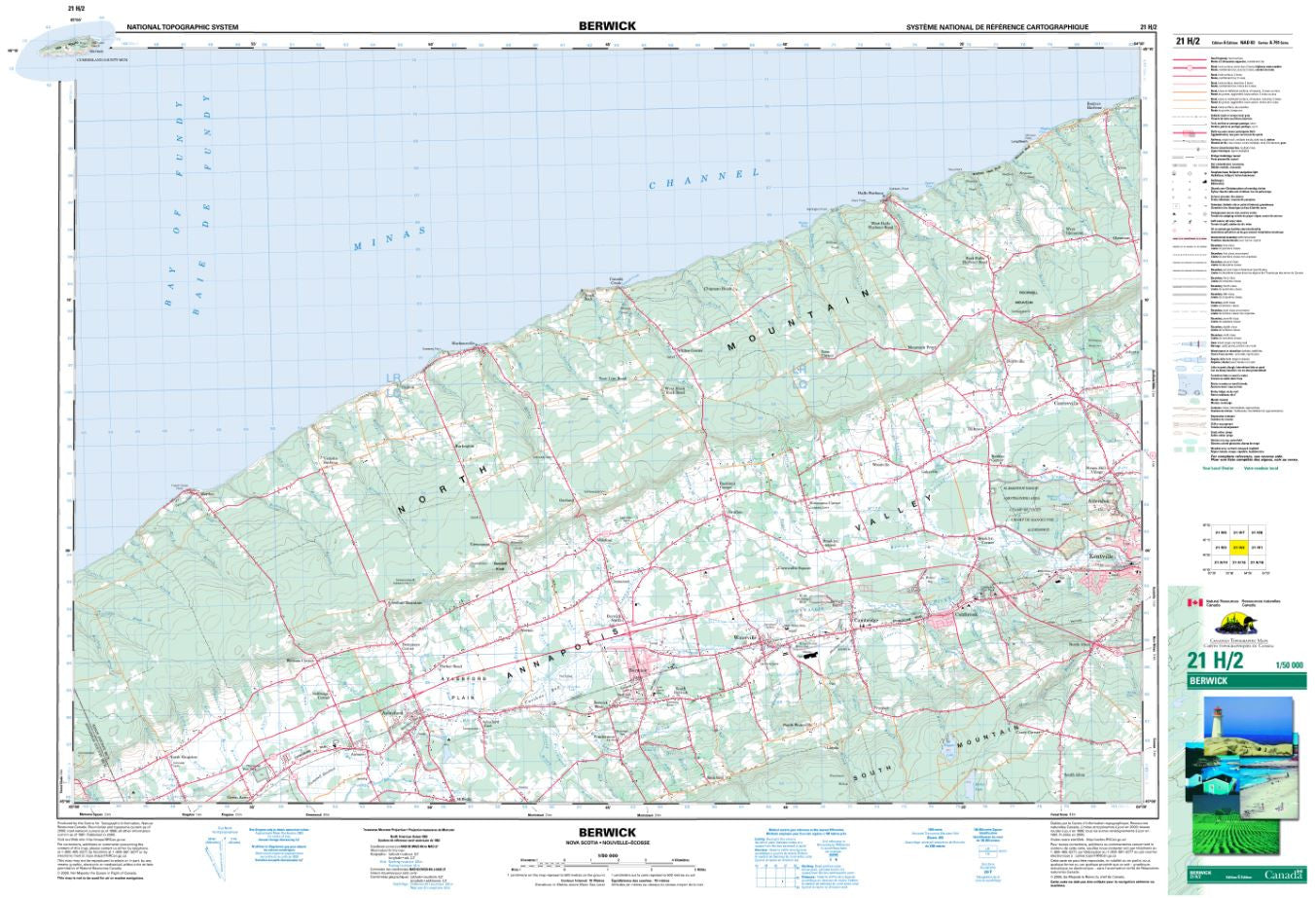 21H/02 Berwick Topographic Map Nova Scotia