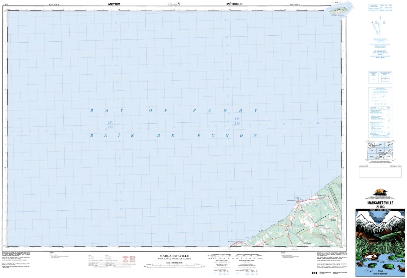 21H/03 Margaretsville Topographic Map Nova Scotia Tyvek