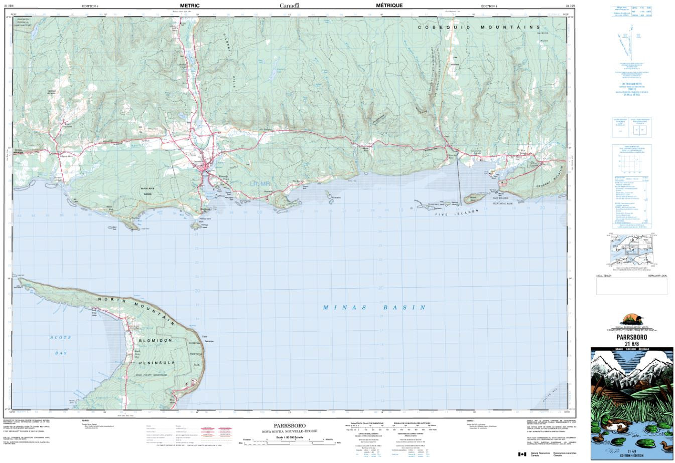 21H/08 Parrsboro Topographic Map Nova Scotia Tyvek