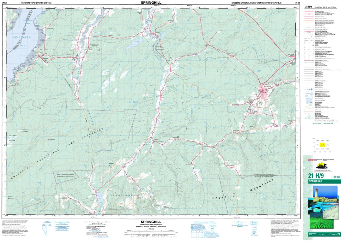 21H/09 Springhill Topographic Map Nova Scotia