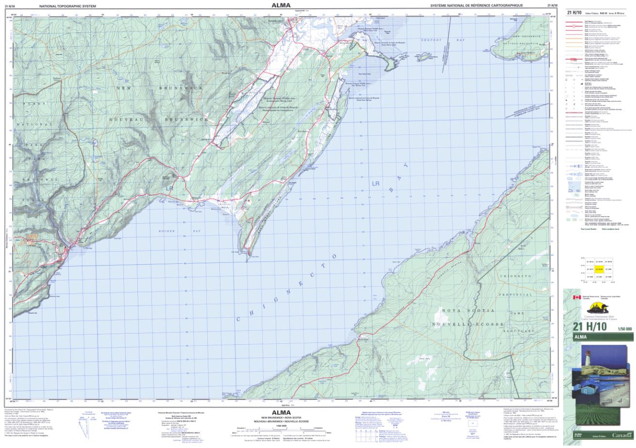 21H/10 Alma Topographic Map Nova Scotia