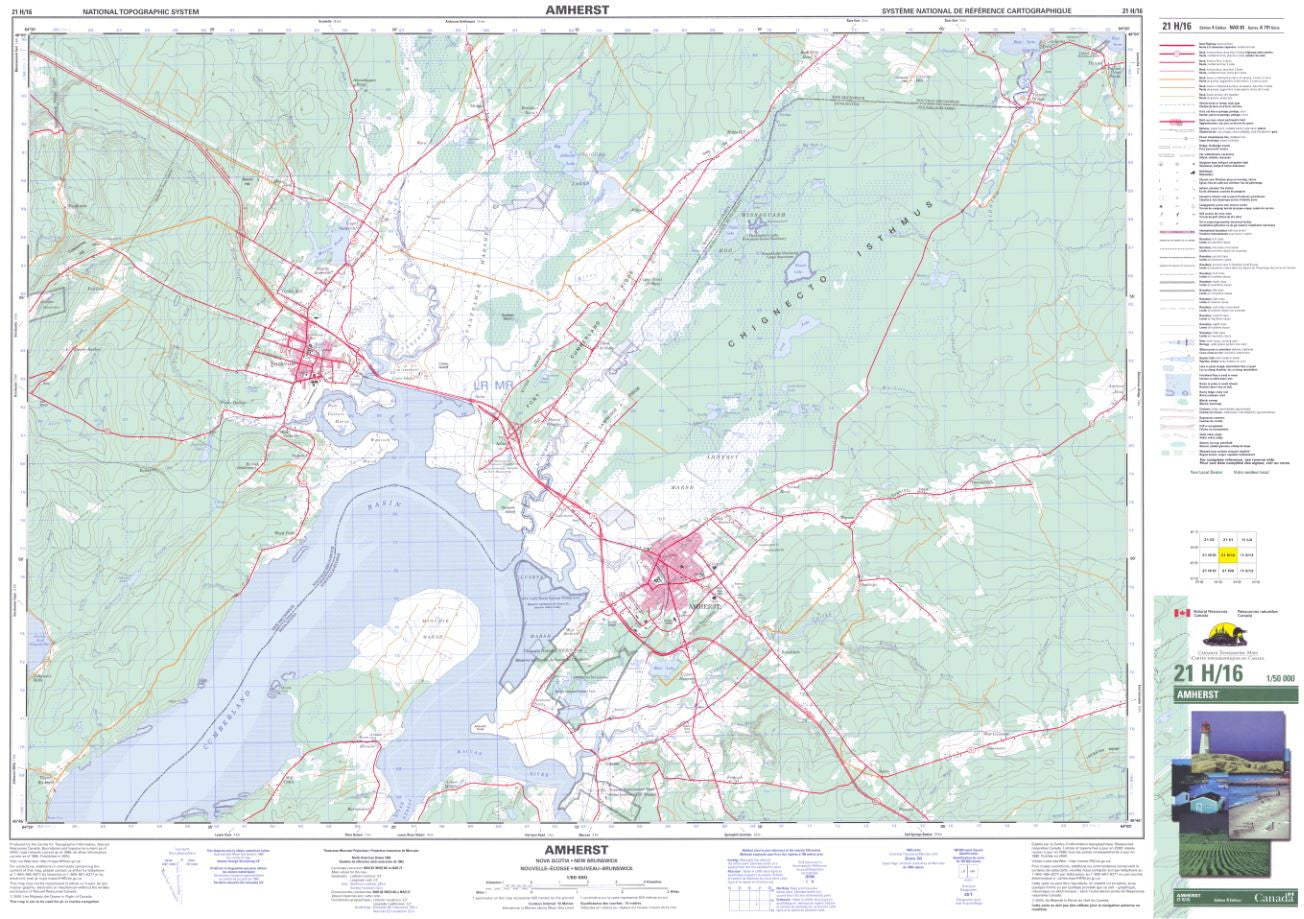 21H/16 Amherst Topographic Map Nova Scotia
