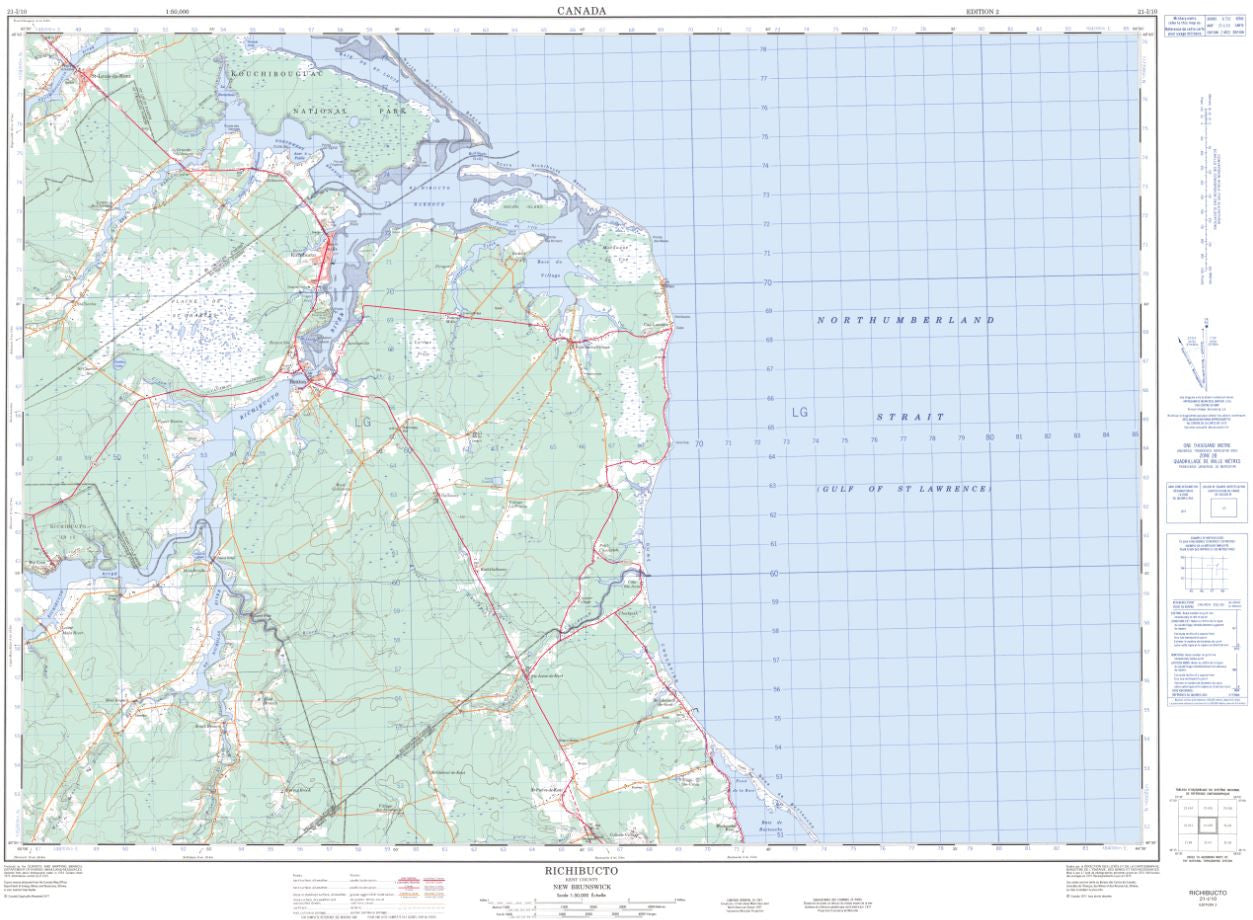 21I/10 Richibucto Topographic Maps New Brunswick