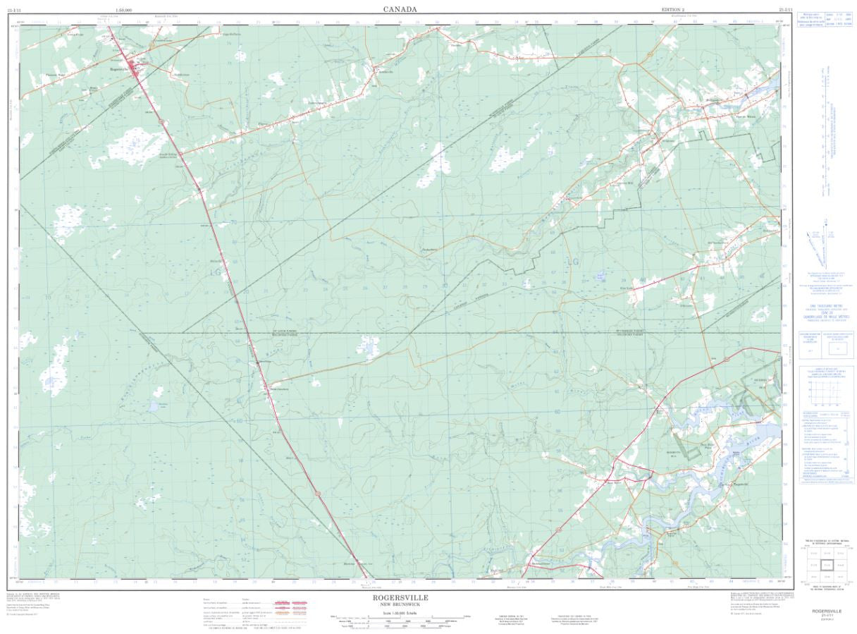 21I/11 Rogersville Topographic Maps New Brunswick