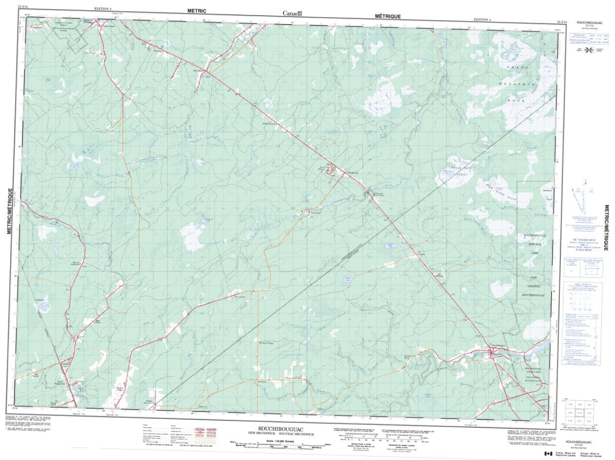 21I/14 Kouchibouguac Topographic Maps New Brunswick