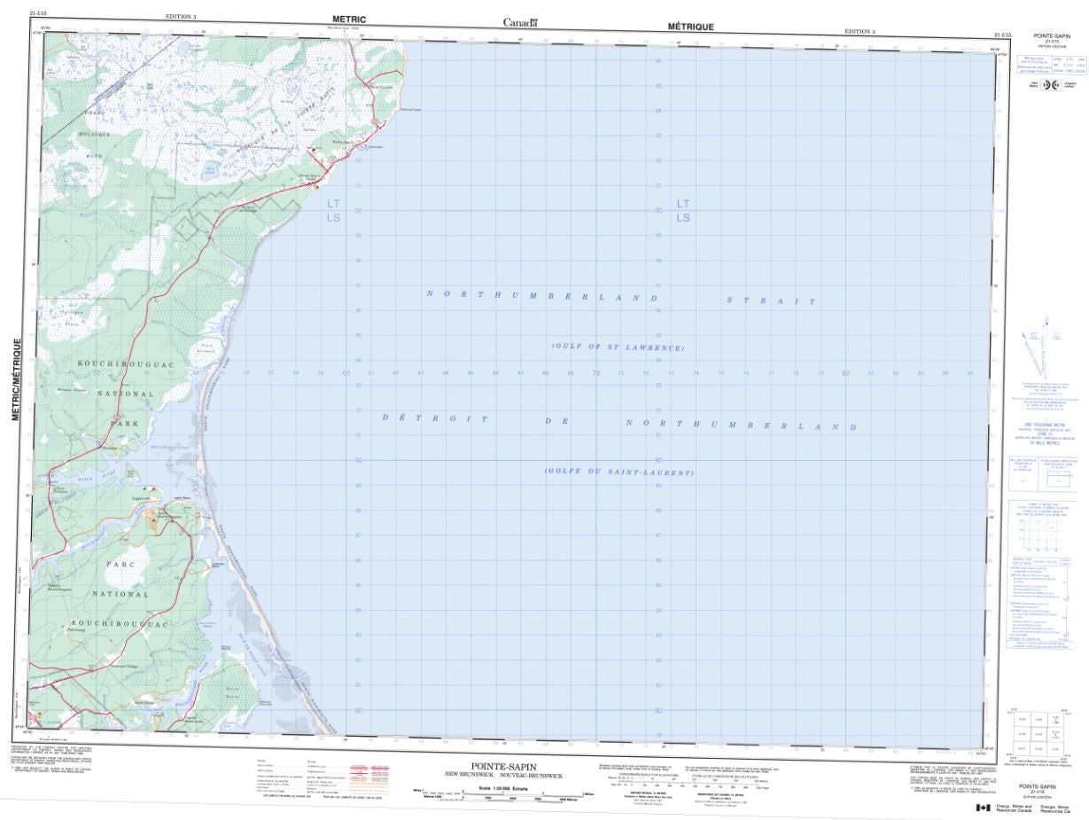 21I/15 Pointe-Sapin Topographic Maps New Brunswick