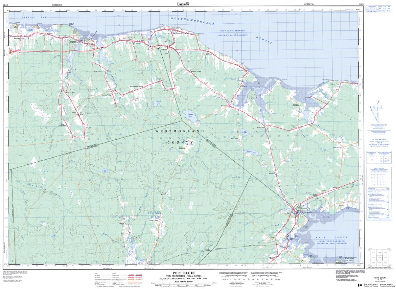 21I/01 Port Elgin Topographic Maps New Brunswick