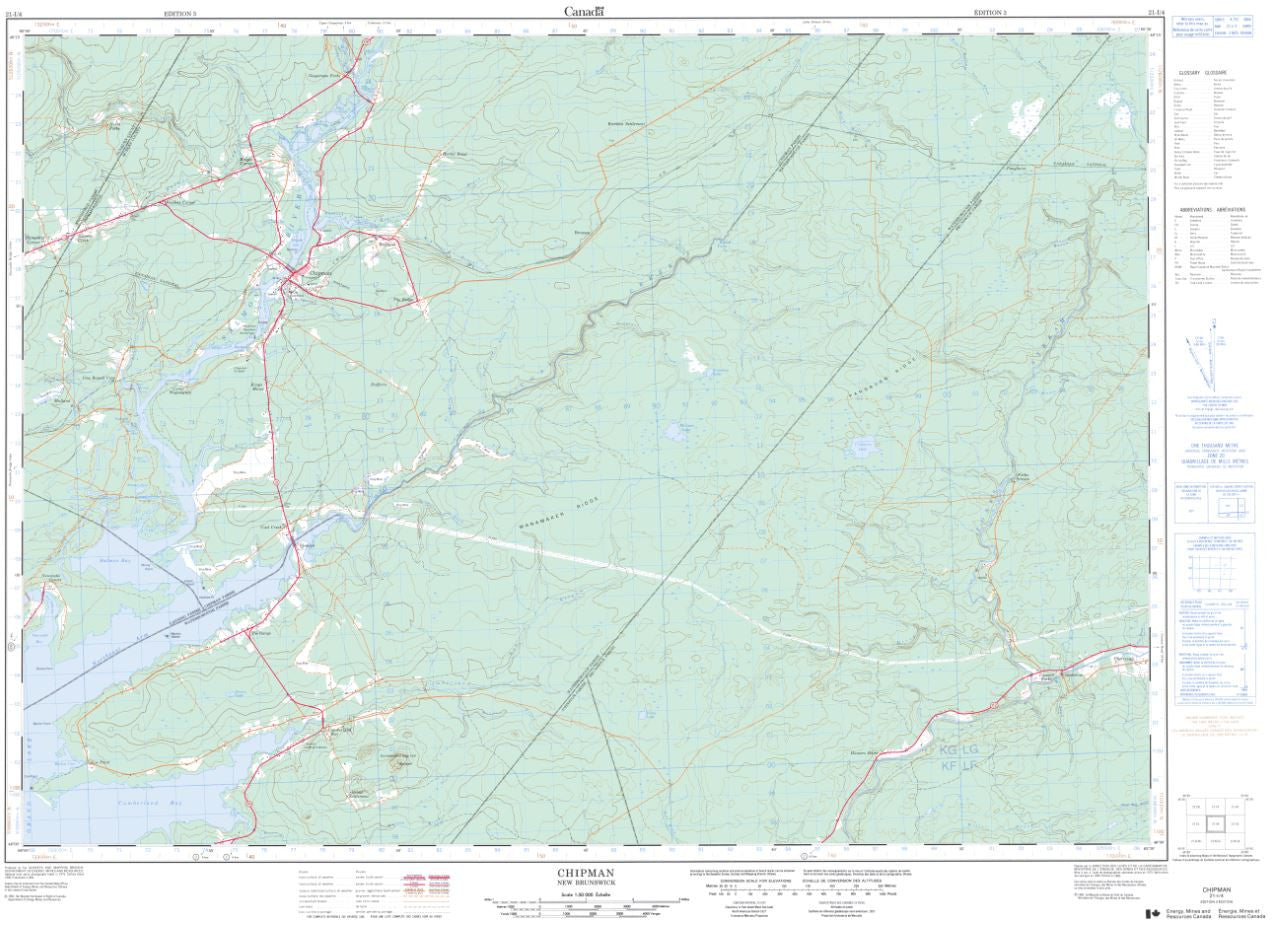 21I/04 Chipman Topographic Maps New Brunswick