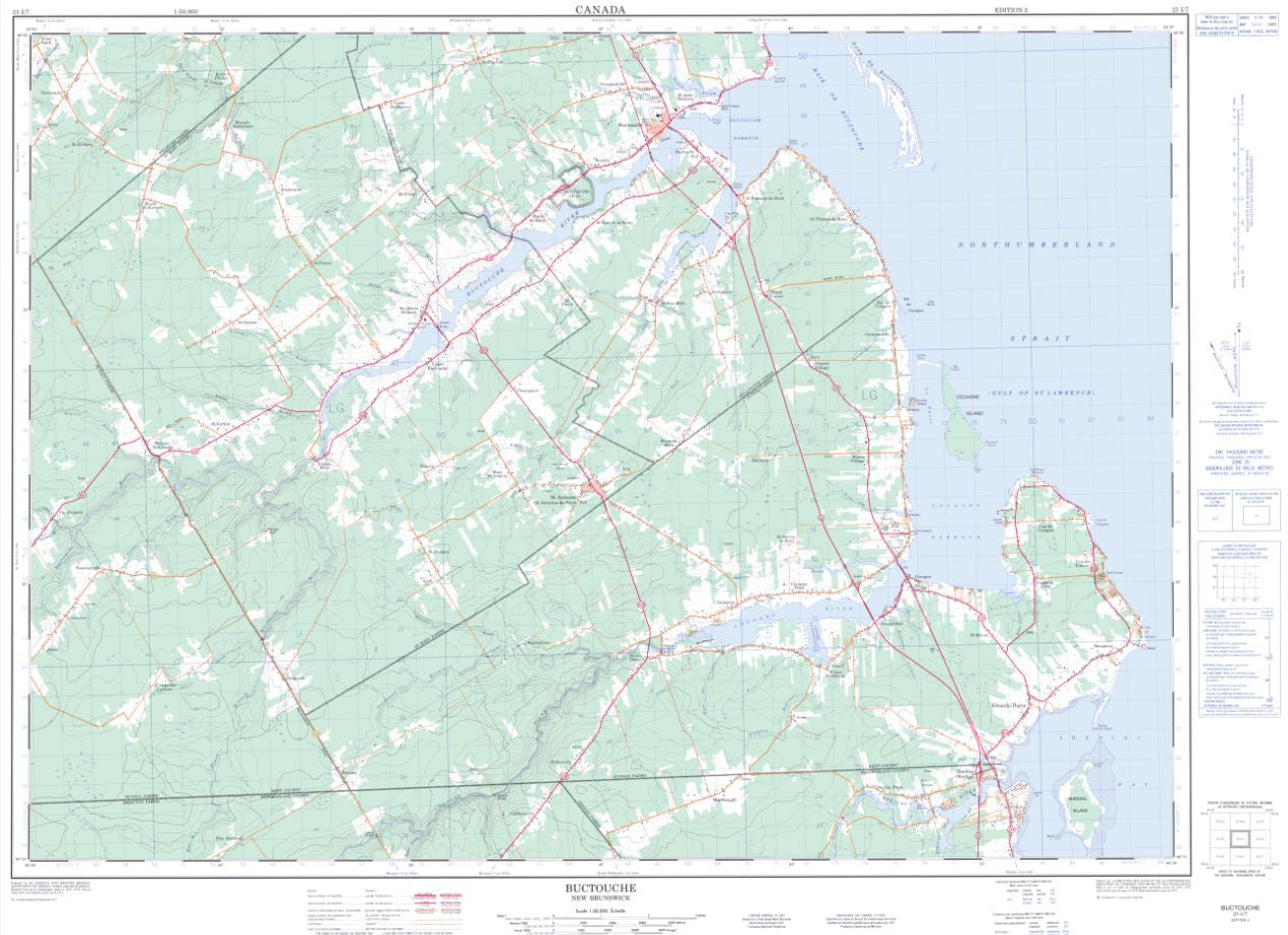 21I/07 Buctouche Topographic Maps New Brunswick