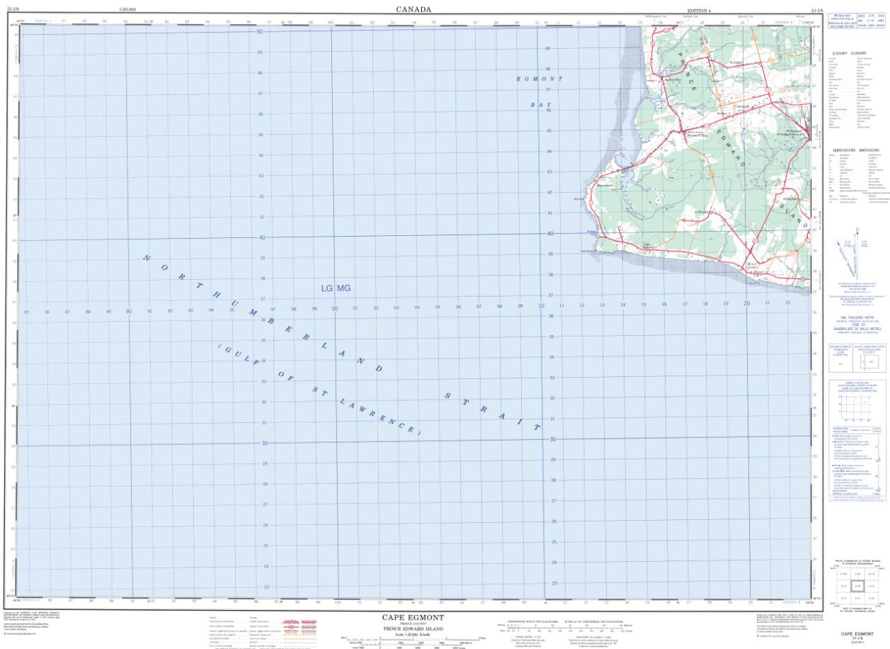 21I/08 Cape Egmont Topographic Map Prince Edward Island