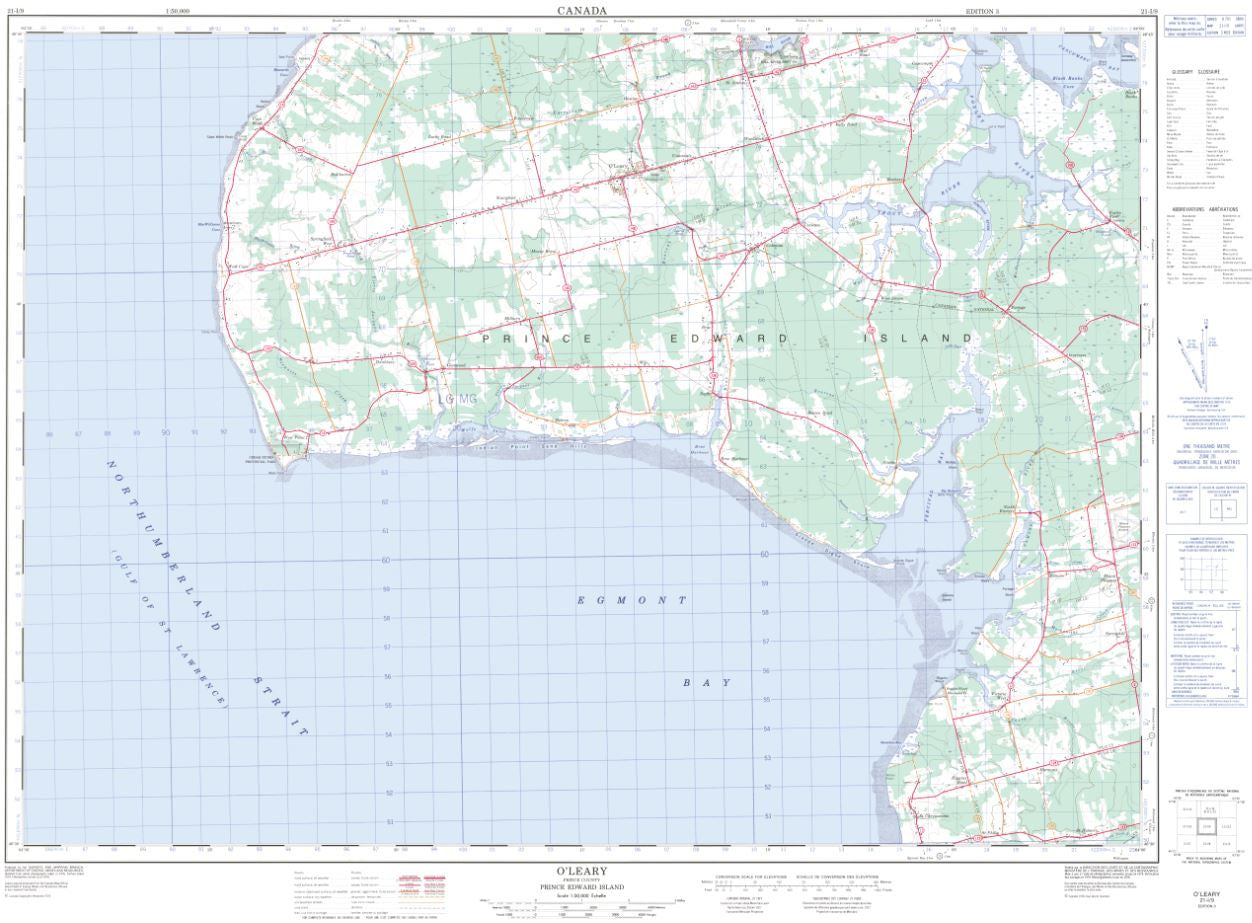 21I/09 O'Leary Topographic Map Prince Edward Island