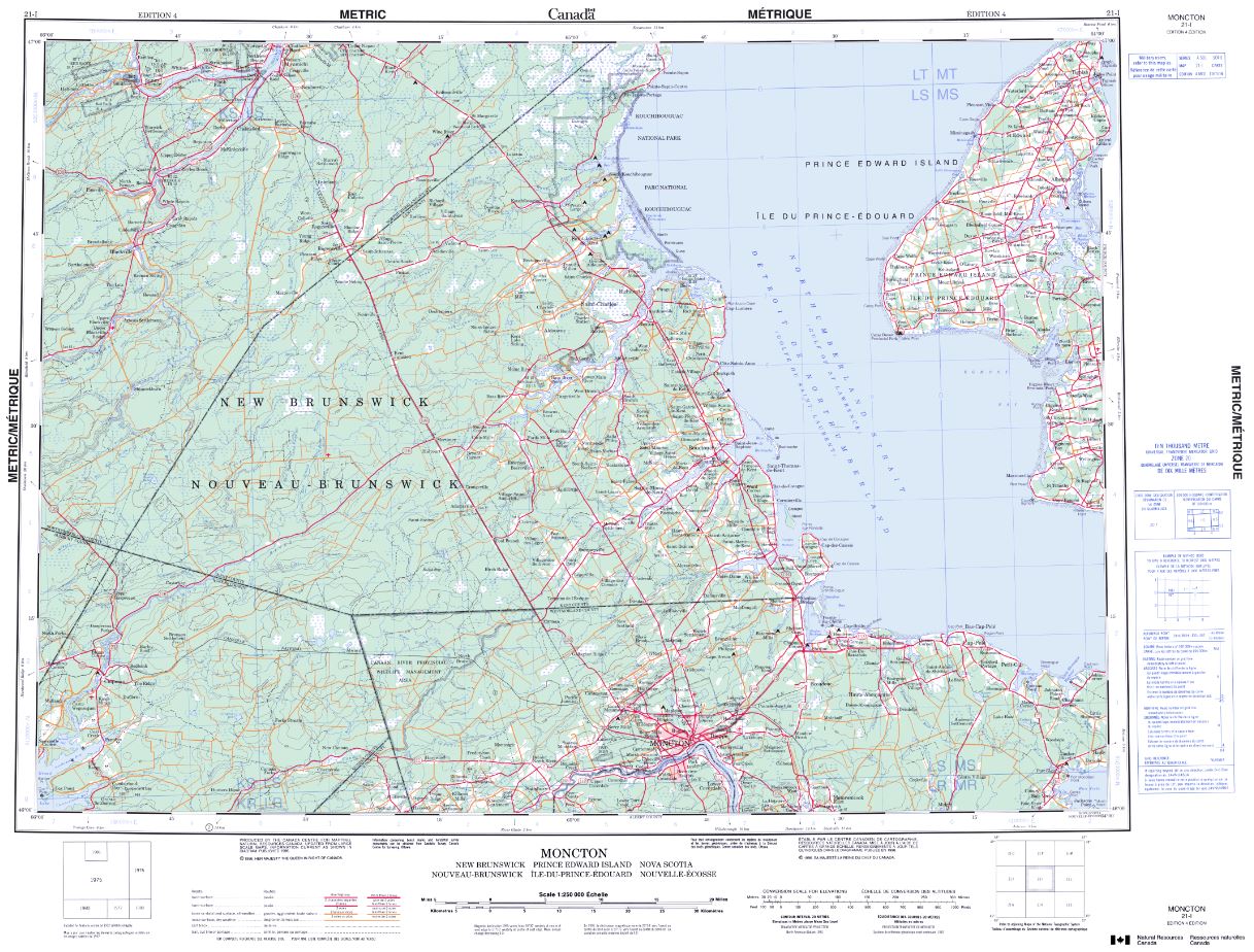 21I  Moncton Topographic Maps New Brunswick