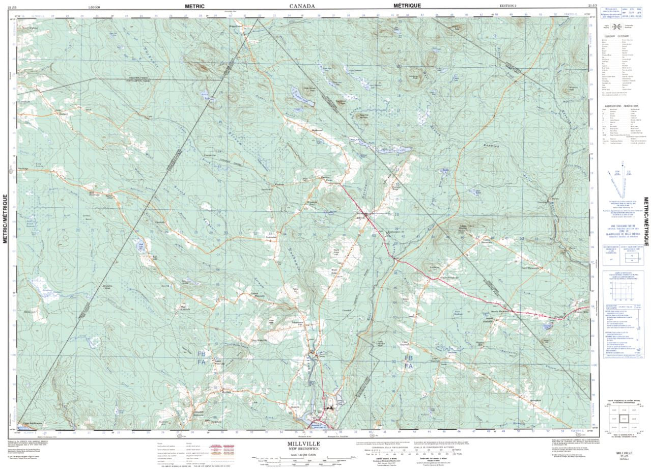 21J/03 Millville Topographic Maps New Brunswick