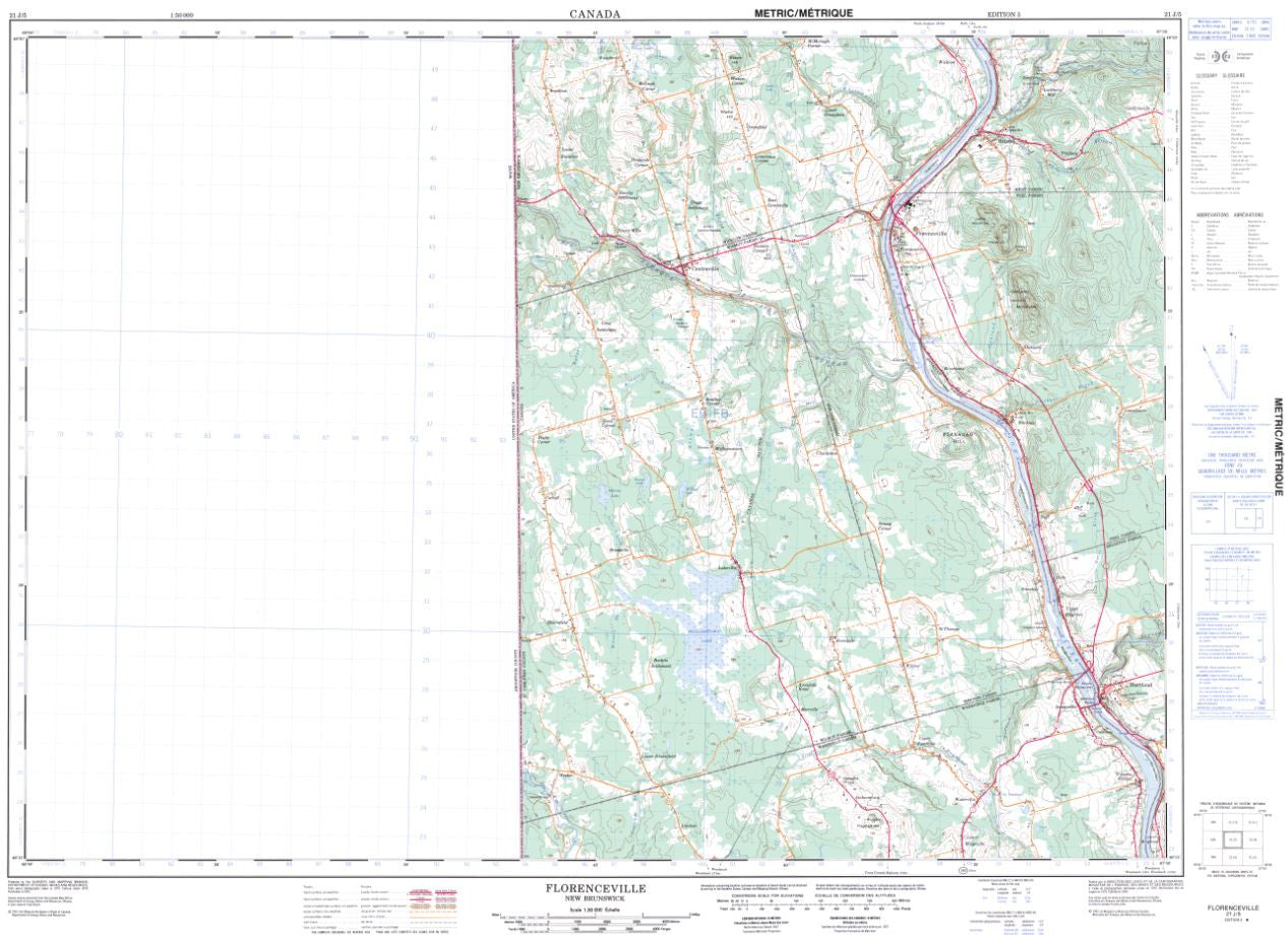 21J/05 Florenceville Topographic Maps New Brunswick