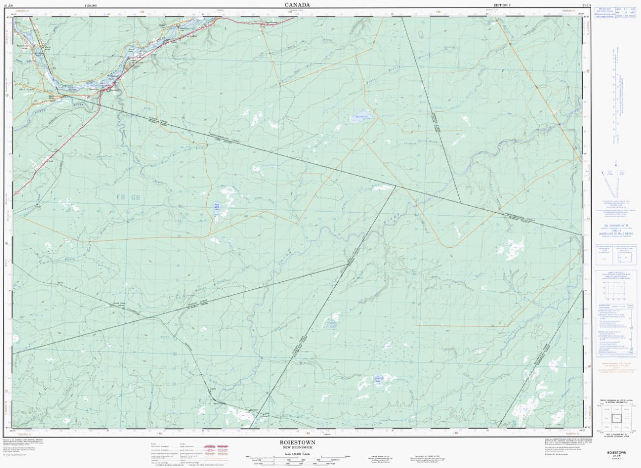 21J/08 Boiestown Topographic Maps New Brunswick