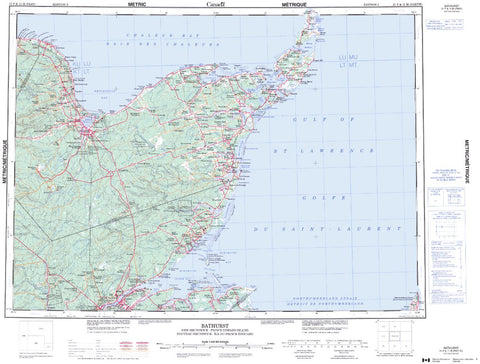21P Bathurst Topographic Maps New Brunswick