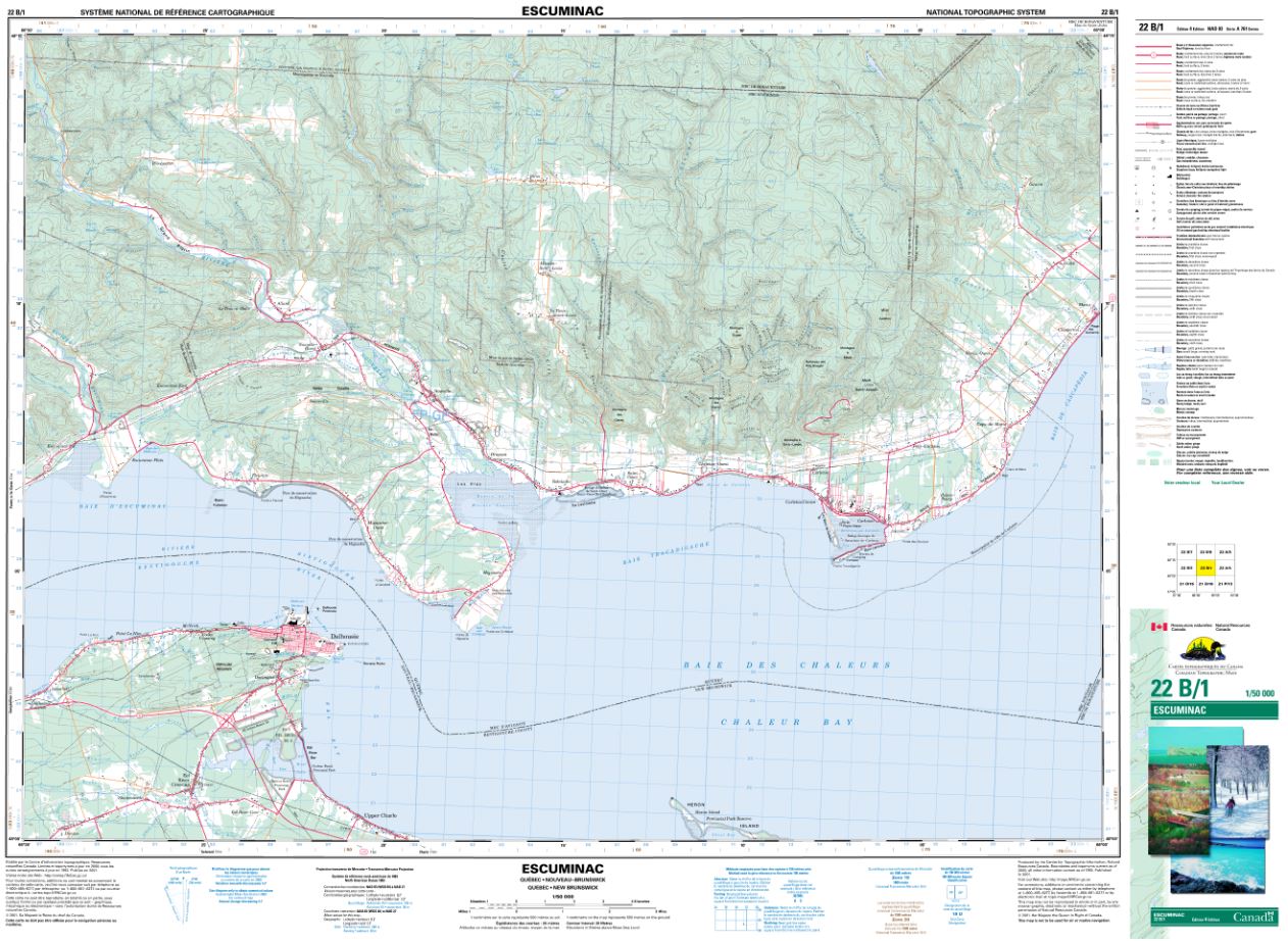 22B/01 Escuminac Topographic Maps New Brunswick