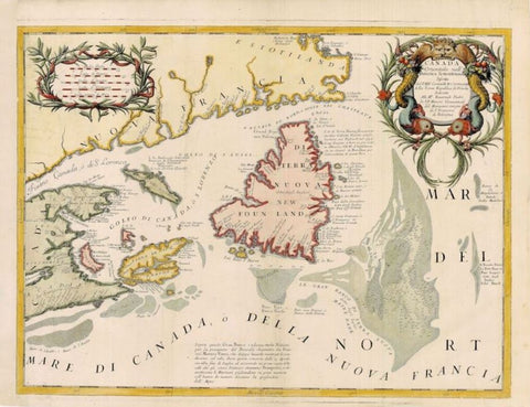 Atlantic Canada, Coronelli, 1695